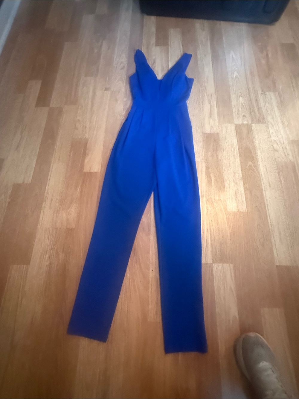 Women's Royal Blue V-Neck Jumpsuit
